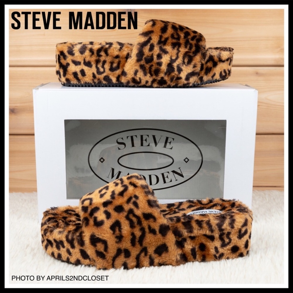 STEVE MADDEN FURRY SLIDES PLATFORM SANDALS A2C - Picture 16 of 16